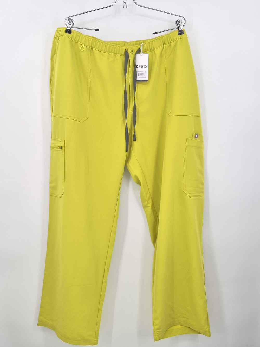 Figs Cairo Cargo Scrub Pants Neon Gray Drawstring 5XLT Straight Leg